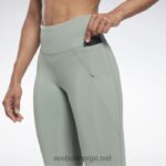 kvinner harmoni grønn 2X42N233 Reebok lux tights med høy midje - Bilde 4
