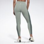 kvinner harmoni grønn 2X42N525 Reebok lux fargeblokk-tights med høy midje - Bilde 3