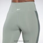 kvinner harmoni grønn 2X42N525 Reebok lux fargeblokk-tights med høy midje - Bilde 4