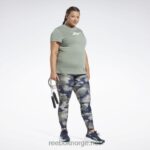 kvinner harmoni grønn 2X42N573 Reebok treningsnødvendige vektorgrafikk-t-skjorter (plus size) - Bilde 2