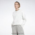 kvinner hvit 2X42N516 Reebok identitet fleece crew sweatshirt