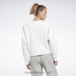 kvinner hvit 2X42N516 Reebok identitet fleece crew sweatshirt - Bilde 3