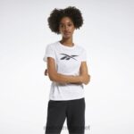 kvinner hvit 2X42N592 Reebok treningsnødvendige vektorgrafikk-t-skjorter