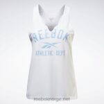 kvinner hvit 2X42N914 Reebok treningsklar supermium tanktopp med stor logo - Bilde 8
