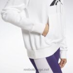 kvinner hvit svart 2X42N989 Reebok identitetslogo hettegenser i fransk frotté - Bilde 5