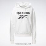 kvinner hvit svart 2X42N989 Reebok identitetslogo hettegenser i fransk frotté - Bilde 6