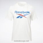 kvinner hvit/vektorblå 2X42N446 Reebok identitet t-skjorte