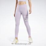 kvinner lilla oase 2X42N550 Reebok leggings med identitetslogo