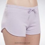 kvinner lilla oase 2X42N569 Reebok identitet fransk frotté shorts - Bilde 4