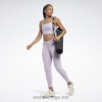 kvinner lilla oase 2X42N698 Reebok yoga leggings med høy midje, ytelsesribbe - Bilde 2