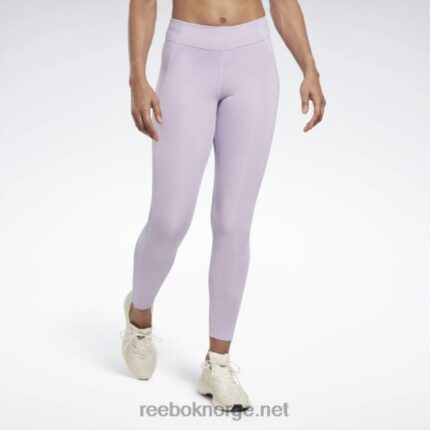 kvinner lilla oase 2X42N698 Reebok yoga leggings med høy midje, ytelsesribbe