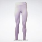 kvinner lilla oase 2X42N698 Reebok yoga leggings med høy midje, ytelsesribbe - Bilde 6
