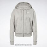kvinner middels grå lyng 2X42N513 Reebok identitet liten logo fransk frotté hettegenser med glidelås - Bilde 6