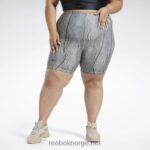 kvinner moderne beige 2X42N568 Reebok cardi b leggingshorts med høy midje (plus size)