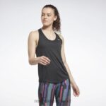 kvinner nattsvart 2X42N519 Reebok treningsklar tanktop med mesh-rygg