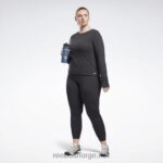 kvinner nattsvart 2X42N674 Reebok treningsklar supremium langermet t-skjorte (plus size) - Bilde 2