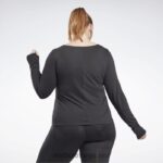 kvinner nattsvart 2X42N674 Reebok treningsklar supremium langermet t-skjorte (plus size) - Bilde 3