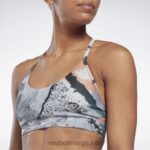 kvinner ren grå 3 2X42N508 Reebok lux strappy allover print fet bh - Bilde 4
