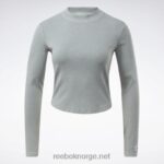 kvinner ren grå 3 2X42N619 Reebok classics naturlig fargestoff ribbet langermet sjal skjorte - Bilde 8