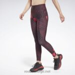 kvinner rødbrun 2X42N981 Reebok lux dristige høye leggings