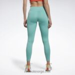 kvinner semi klassisk blågrønn 2X42N526 Reebok løpende leggings - Bilde 3