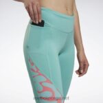 kvinner semi klassisk blågrønn 2X42N526 Reebok løpende leggings - Bilde 4