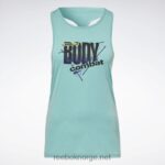 kvinner semi klassisk blågrønn 2X42N552 Reebok les mills bodycombat activchill grafisk tanktopp - Bilde 6