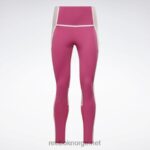 kvinner semi stolt rosa 2X42N385 Reebok lux fargeblokk-tights med høy midje - Bilde 7