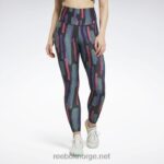 kvinner semi stolt rosa 2X42N539 Reebok myt allover print tights
