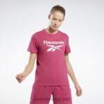 kvinner semi stolt rosa/hvit 2X42N520 Reebok identitet t-skjorte