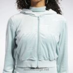 kvinner sjøsiden grå 2X42N785 Reebok classics energy q4 genser med glidelås i velour - Bilde 7