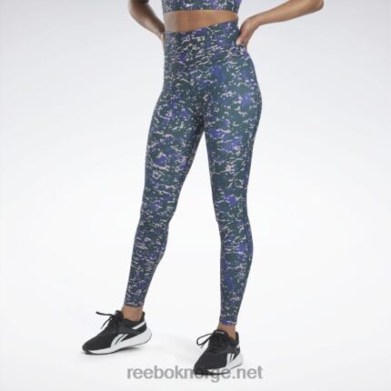 kvinner Skoggrønn 2X42N620 Reebok lux 2.0 speckle moderne safari-leggings