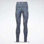 kvinner Skoggrønn 2X42N620 Reebok lux 2.0 speckle moderne safari-leggings - Bilde 7