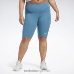 kvinner stålblå s23-r 2X42N697 Reebok logo-shorts med identitet (plus size)