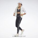 kvinner svart 2X42N230 Reebok lux fargeblokk-tights med høy midje - Bilde 3