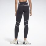 kvinner svart 2X42N230 Reebok lux fargeblokk-tights med høy midje - Bilde 4