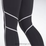 kvinner svart 2X42N230 Reebok lux fargeblokk-tights med høy midje - Bilde 5