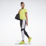 kvinner svart 2X42N353 Reebok lux fargeblokk-tights med høy midje - Bilde 2