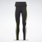 kvinner svart 2X42N353 Reebok lux fargeblokk-tights med høy midje - Bilde 6