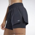 kvinner svart 2X42N400 Reebok kjører to-i-ett shorts - Bilde 4