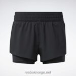 kvinner svart 2X42N400 Reebok kjører to-i-ett shorts - Bilde 6