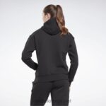 kvinner svart 2X42N408 Reebok identitet stor logo fleece hettegenser - Bilde 3