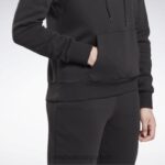 kvinner svart 2X42N408 Reebok identitet stor logo fleece hettegenser - Bilde 5