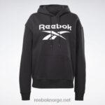 kvinner svart 2X42N408 Reebok identitet stor logo fleece hettegenser - Bilde 6