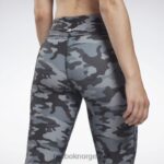 kvinner svart 2X42N433 Reebok lux dristige tights med camo-trykk - Bilde 4