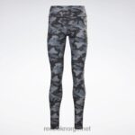 kvinner svart 2X42N433 Reebok lux dristige tights med camo-trykk - Bilde 6