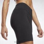 kvinner svart 2X42N436 Reebok logo-shorts med identitet - Bilde 5