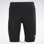 kvinner svart 2X42N436 Reebok logo-shorts med identitet - Bilde 6