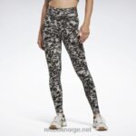 kvinner svart 2X42N453 Reebok moderne leggings i safari bomull