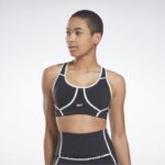 kvinner svart 2X42N499 Reebok lux racer vattert fargeblokkert BH